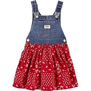 OshKosh B'gosh Blue Denim and Red Skirt Dress